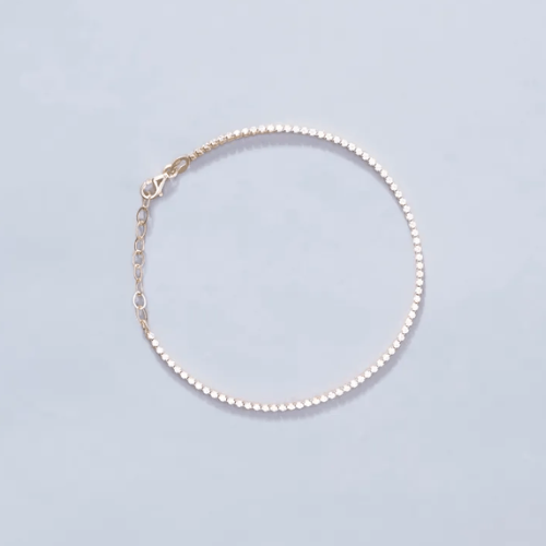 Теннисный браслет из желтого золота с фианитами «Сияние»