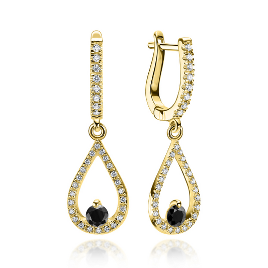 עגילים עם יהלומים ואבני חן "הרמוניה"