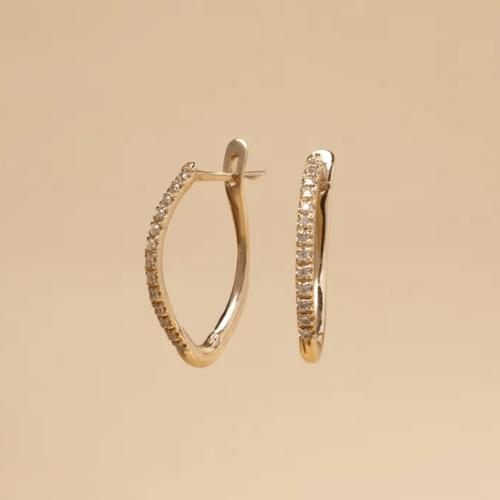 Серьги из желтого золота с фианитами "Vesper"