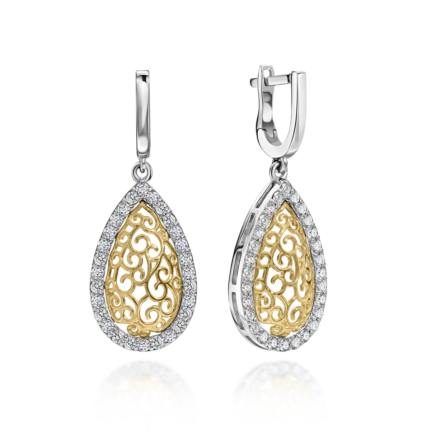 Серьги "ENJU" с бриллиантами и 14-каратным золотом