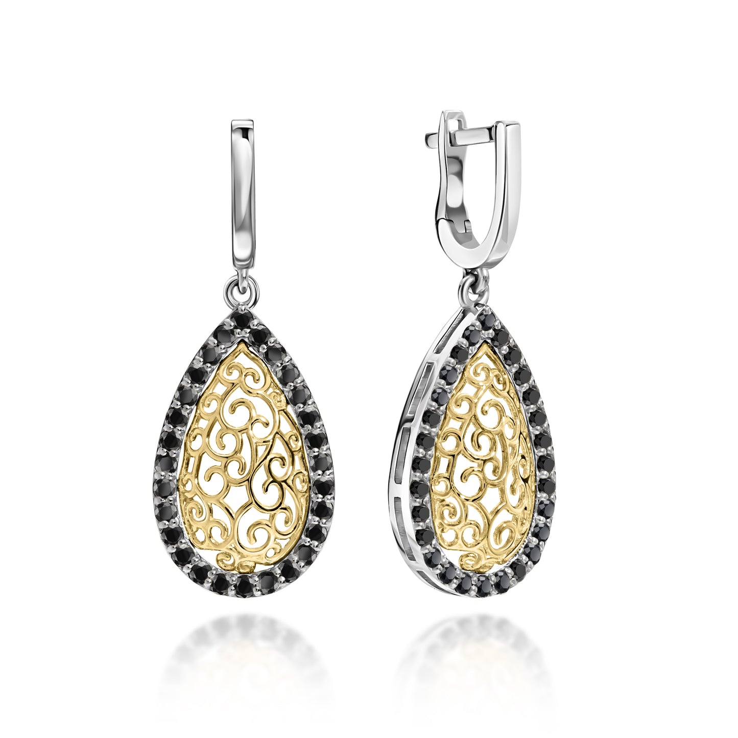 Серьги "ENJU" с бриллиантами и 14-каратным золотом