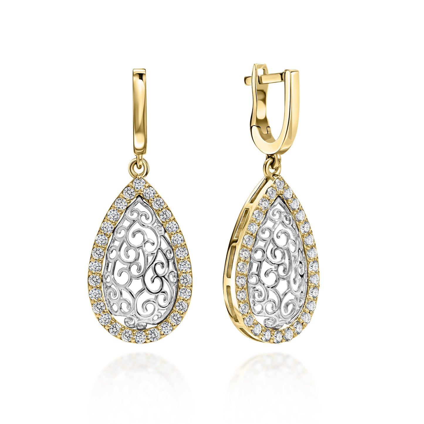 Серьги "ENJU" с бриллиантами и 14-каратным золотом