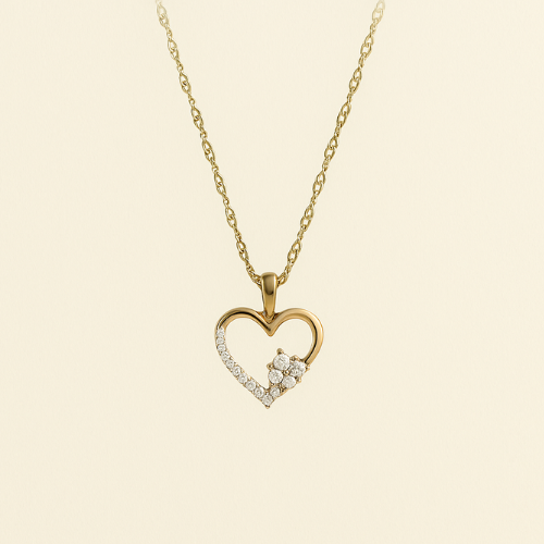 Ожерелье «LEV» с подвеской в форме сердца из желтого золота