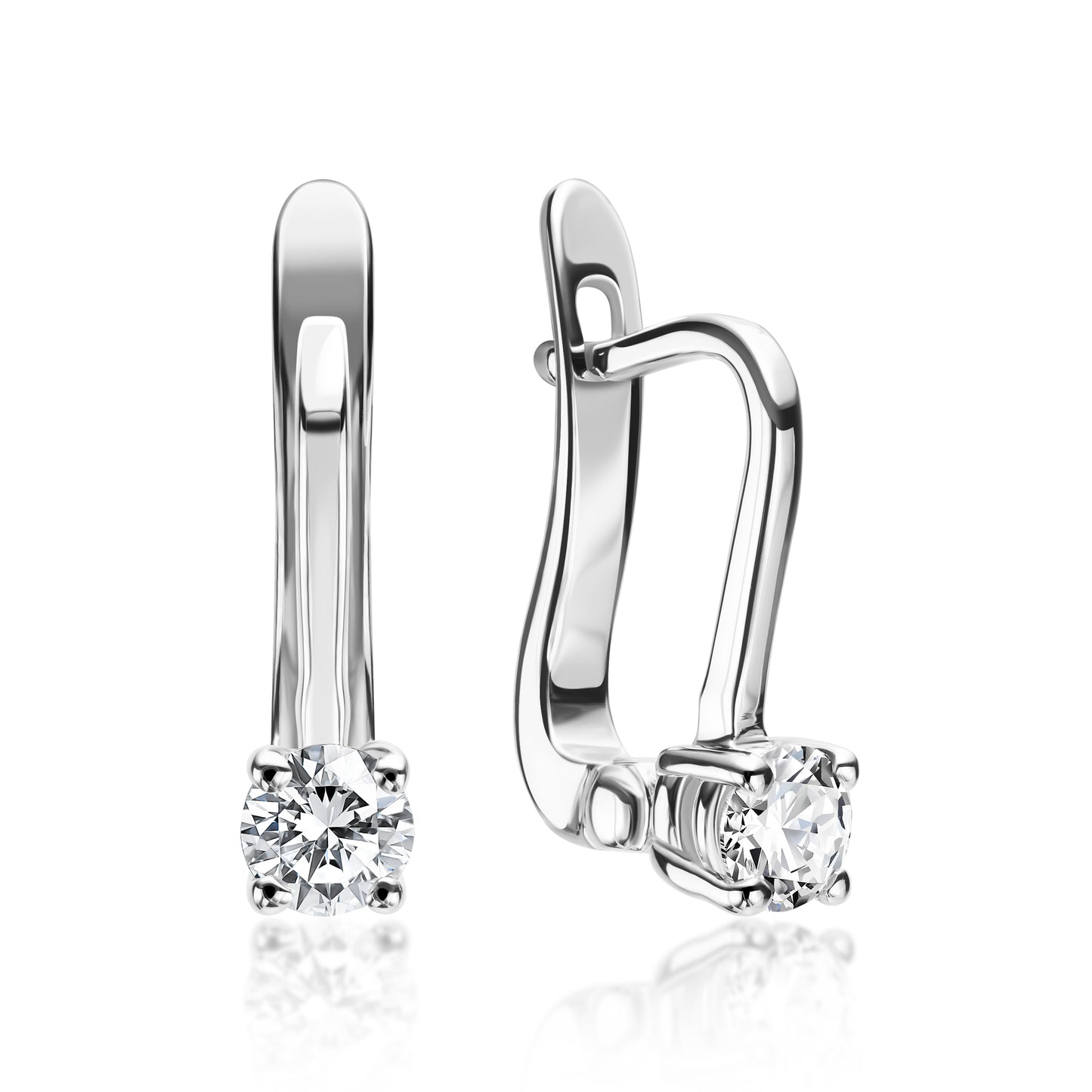 עגילי זהב "קלאסי" עם אבני חן