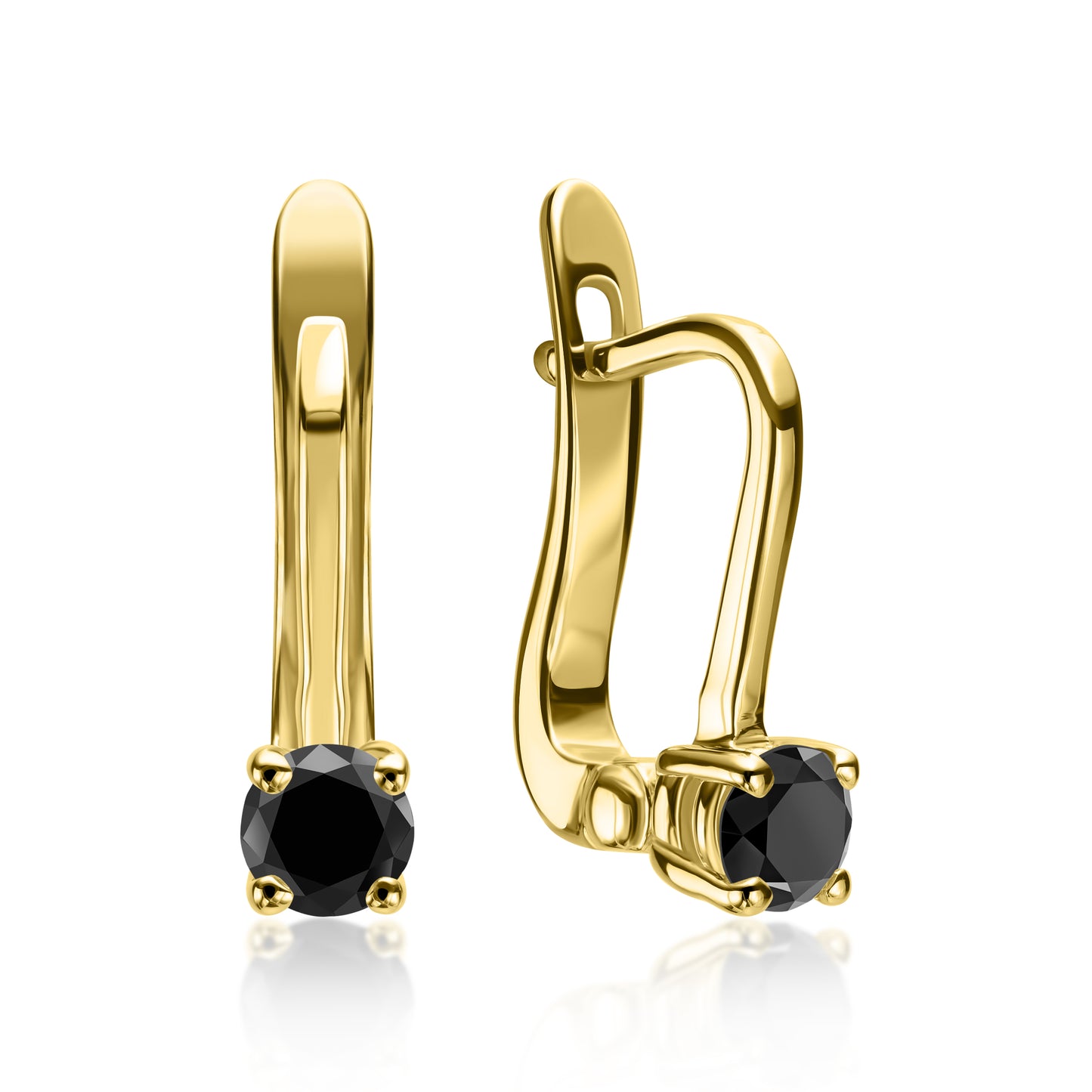 עגילי זהב "קלאסי" עם אבני חן