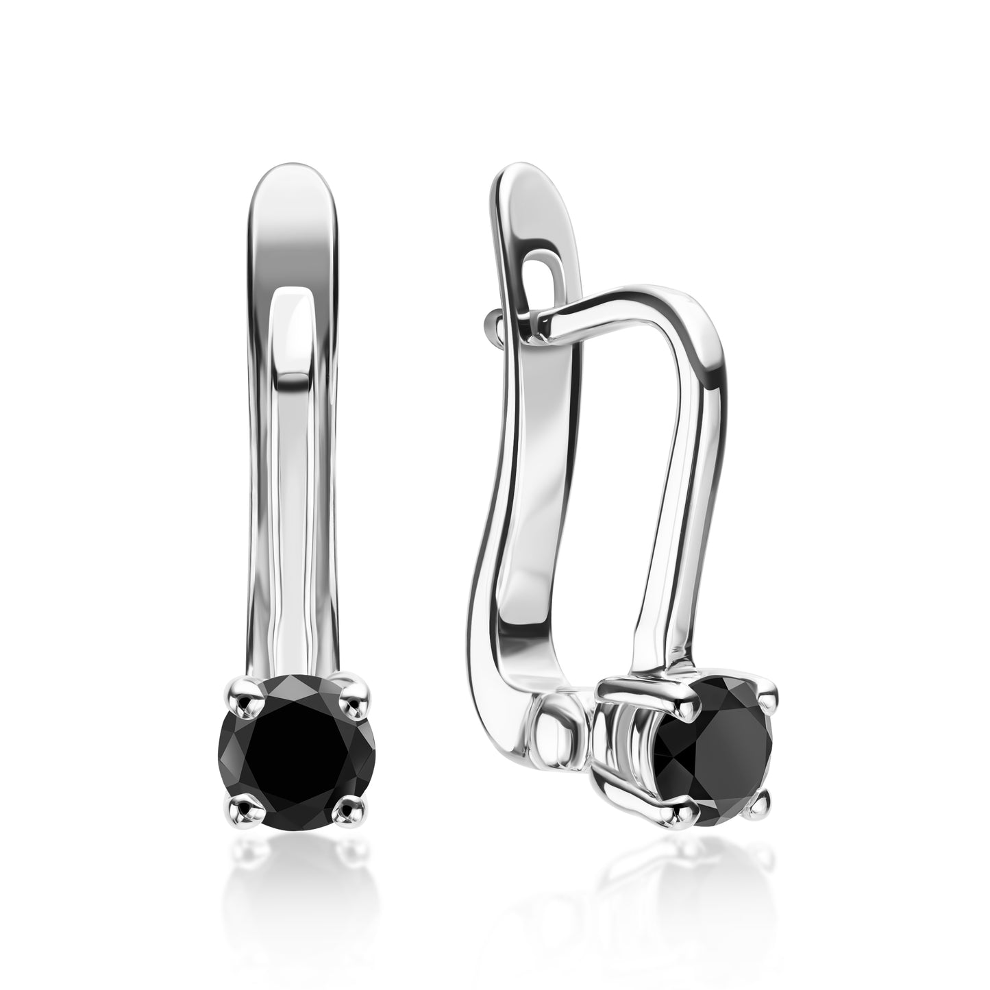 עגילי זהב "קלאסי" עם אבני חן