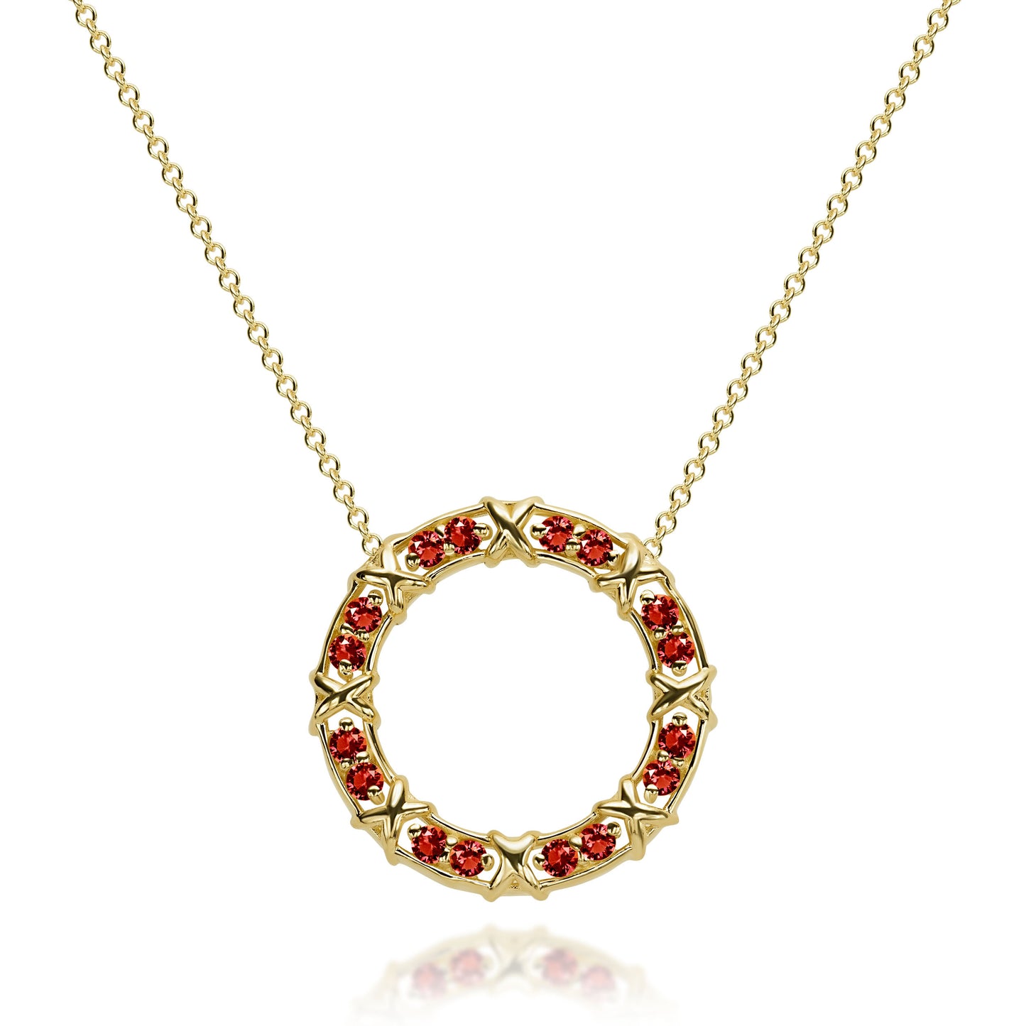 Pendant with MONACO Chain - 14K Gold and Diamonds