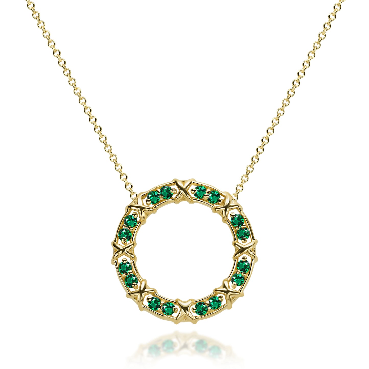Pendant with MONACO Chain - 14K Gold and Diamonds
