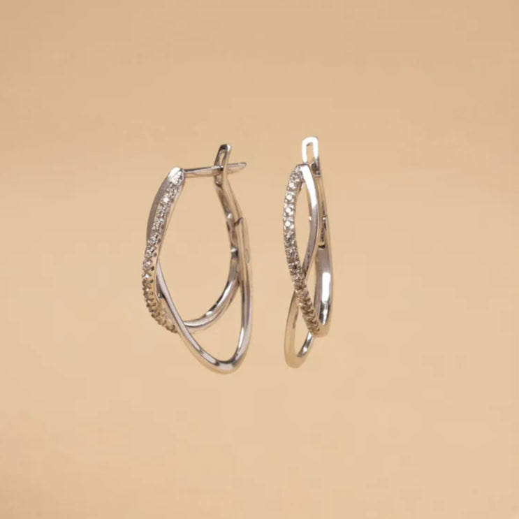 Золотые серьги "INFINITY" с фианитами