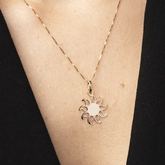 Золотое колье с подвеской "СОЛНЦЕ"