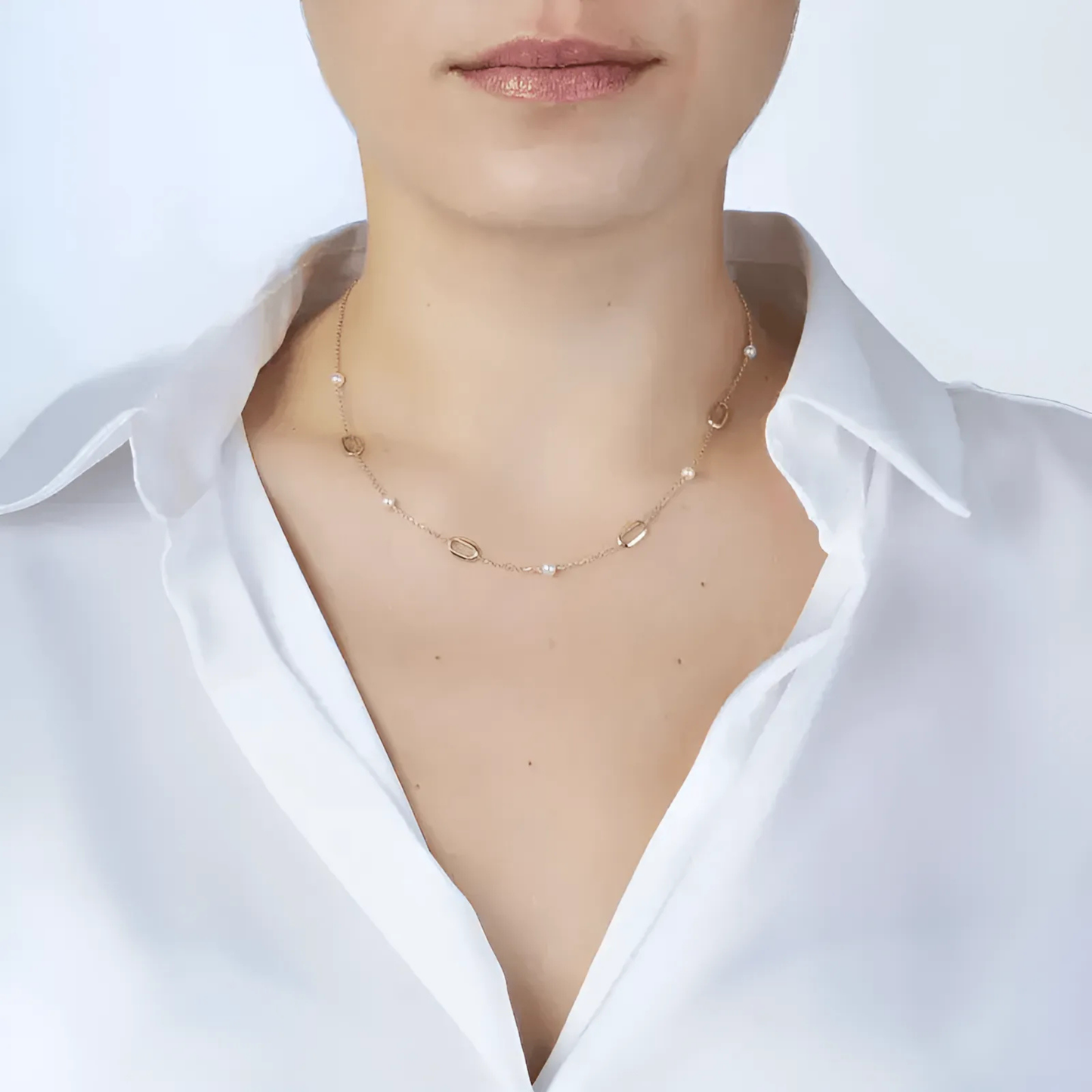 Жемчужное ожерелье из желтого золота «Allure»